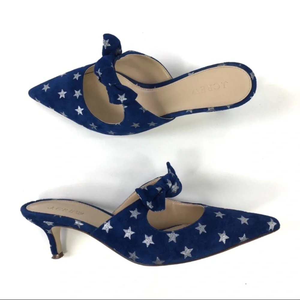 J. Crew glittery stars with bow sandals